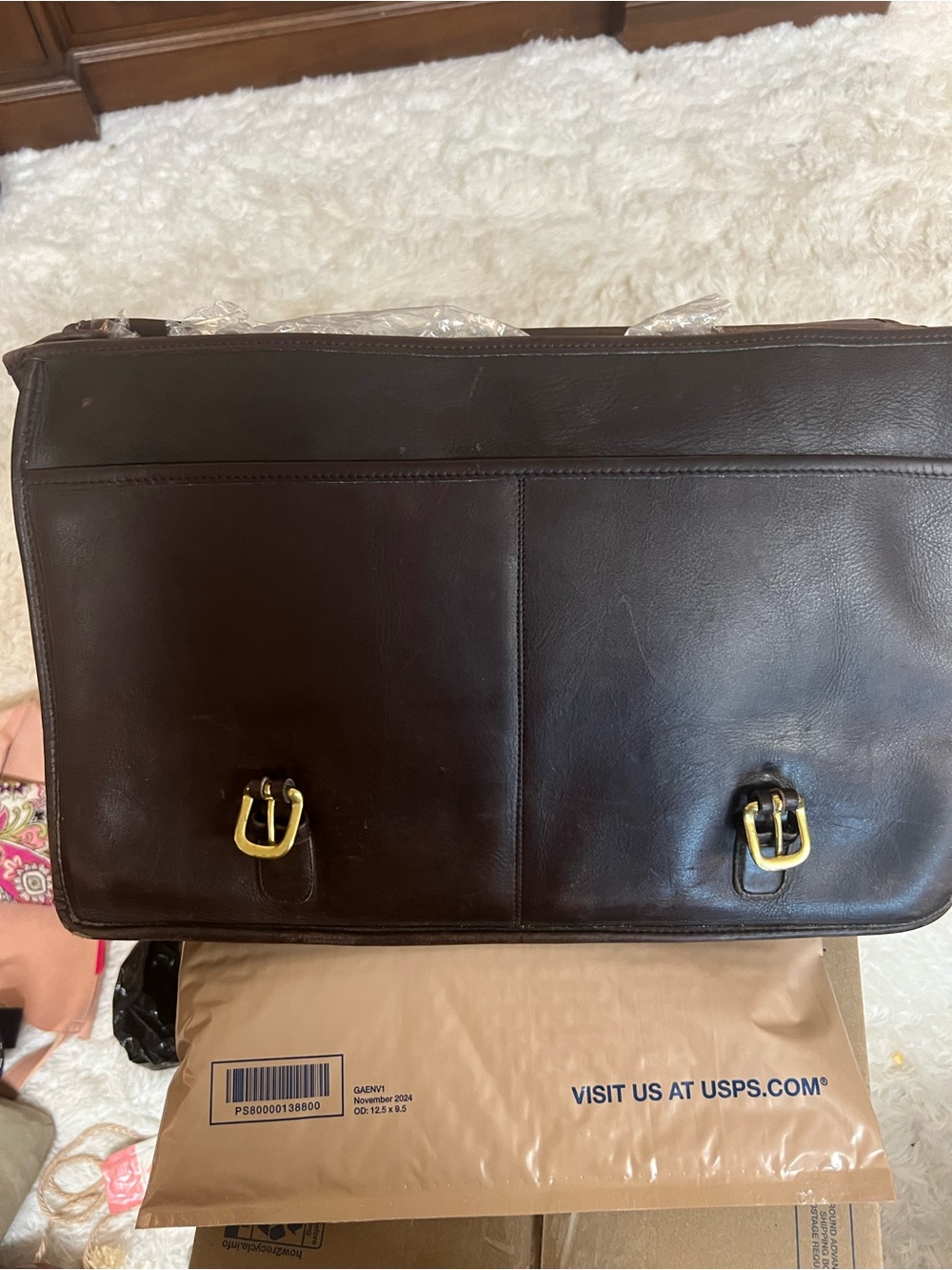 Coach 1989-1990 Wall Street Leather Briefcase with Brass Hardware - Picture 5 of 9